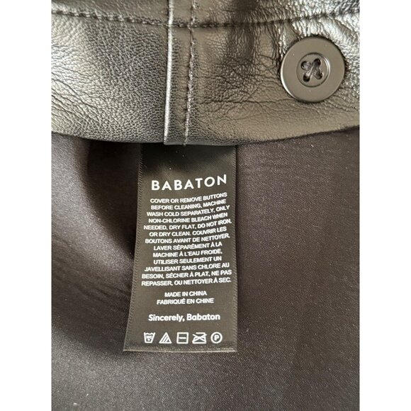 Aritzia Babaton Vegan Leather Pelli Oversized Shirt Jacket Black - Picture 12 of 13